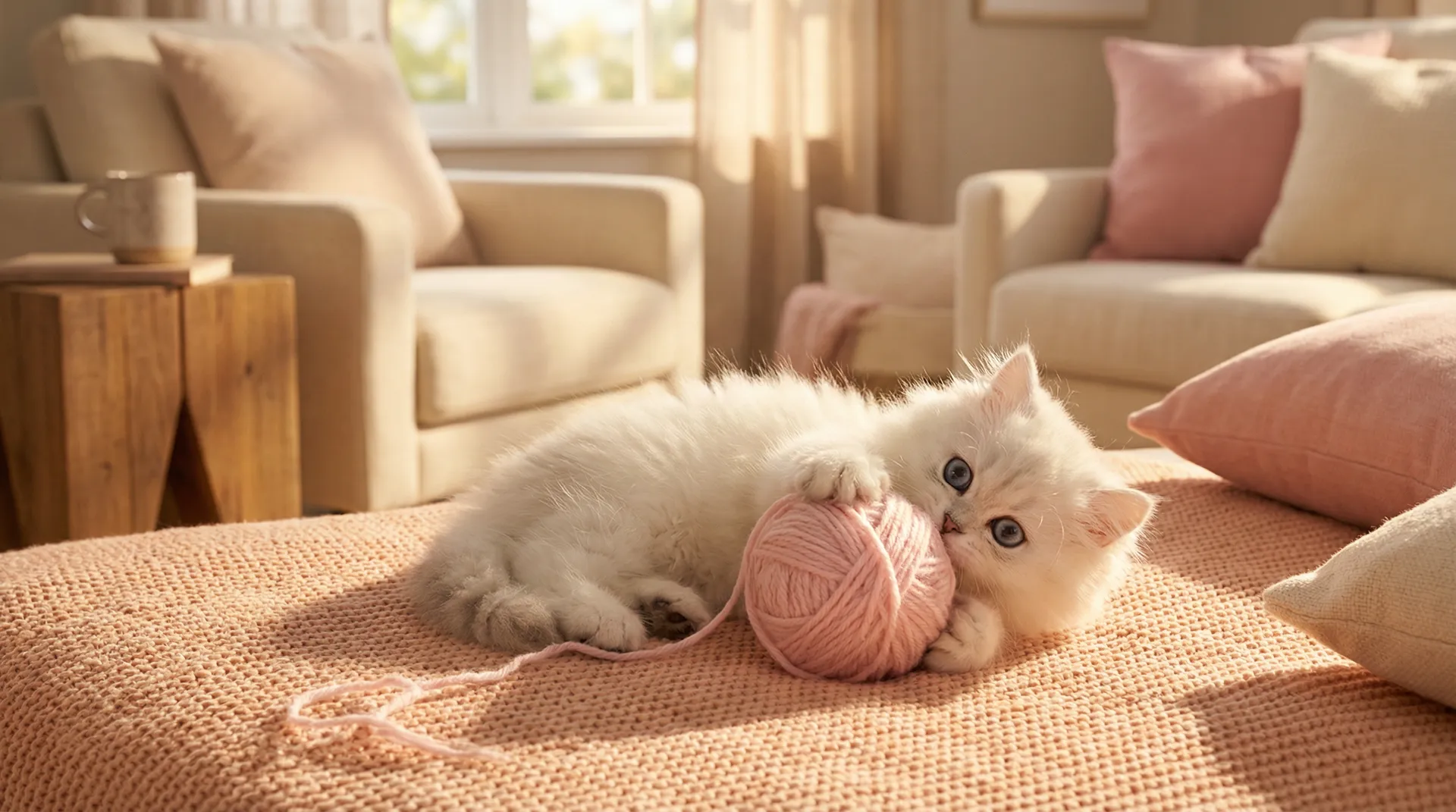 可爱白色小猫玩毛线球 - 一品道门在线视频高清完整版